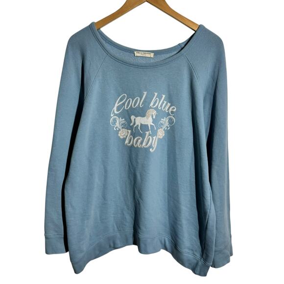 Spell And The Gypsy Cool Blue Baby Sloppy Joe Sweater Women Cornflower Blue XL - Picture 1 of 9